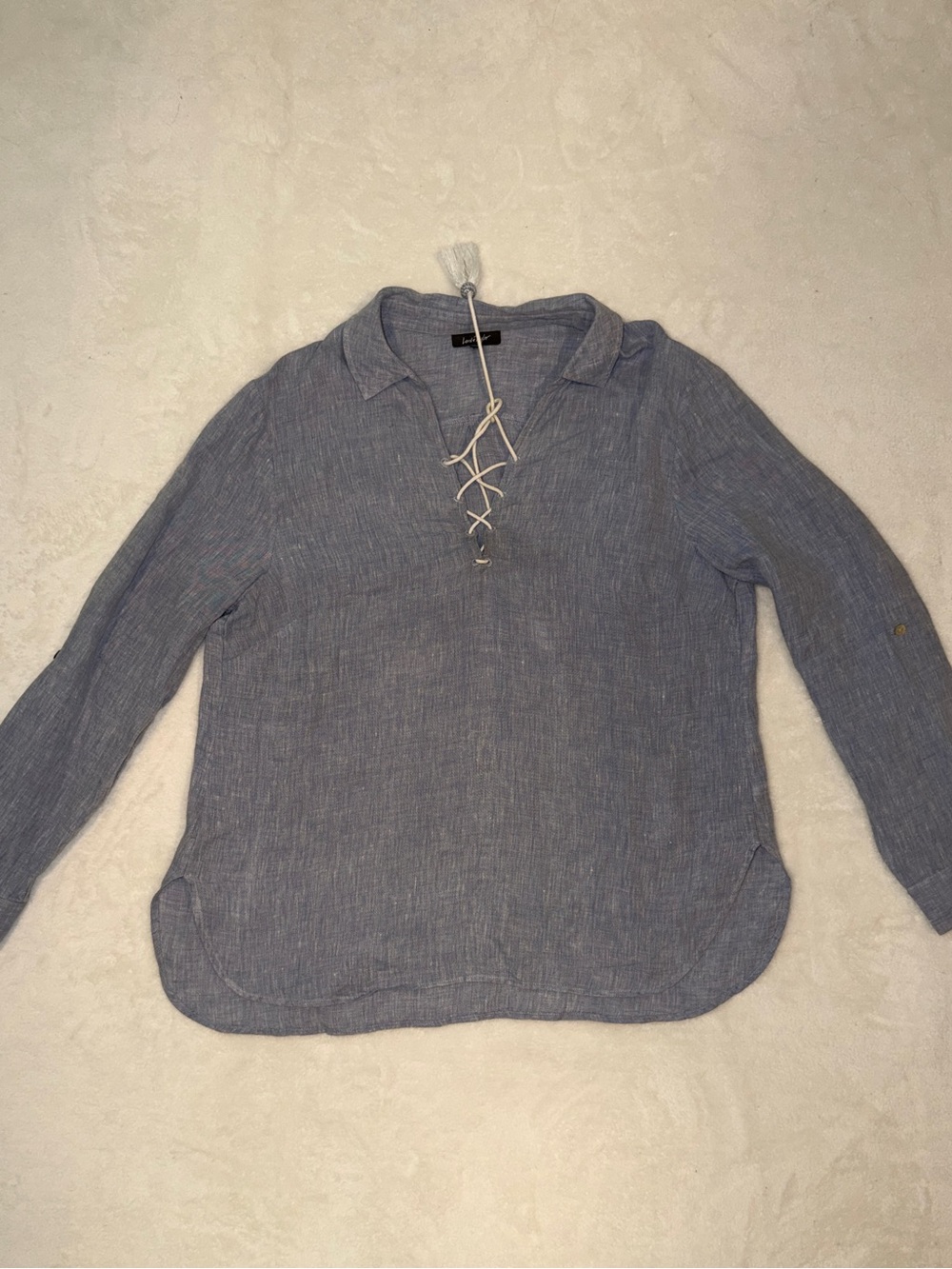 Lord & Taylor Light Blue Linen Shirt